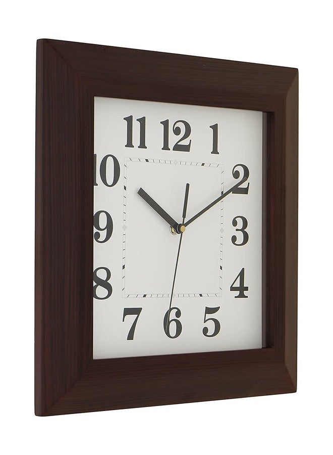 CHRONIKLE Elegant Square Wooden Rosewood Analog Home/Office Decor English Numerals Wall Clock with Sweep Movement (Size: 33.2 x 4.5 x 33.2 CM | Weight: 1340 grm | Color: Rosewood) - Image 5